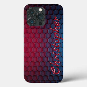 Titanium rood en blauw Roestvrij staal Print Case-Mate iPhone Case