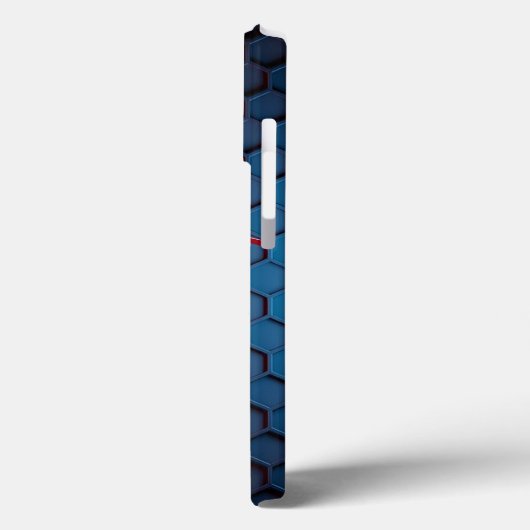 Titanium rood en blauw Roestvrij staal Print Case-Mate iPhone Case (Achterkant / Links)