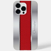 Titanium Rood Zilver Roestvrij staal Print Case-Mate iPhone Case (Achterkant)