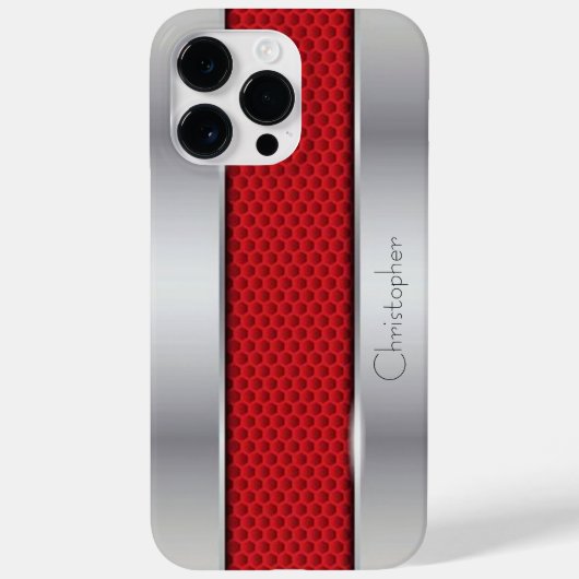 Titanium Rood Zilver Roestvrij staal Print Case-Mate iPhone Case (Achterkant)