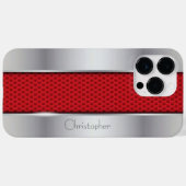 Titanium Rood Zilver Roestvrij staal Print Case-Mate iPhone Case (Achterkant (horizontaal))