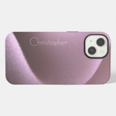 Titanium roze roestvrij staal Print iphone 15 Hoesje (Achterkant horizontaal)
