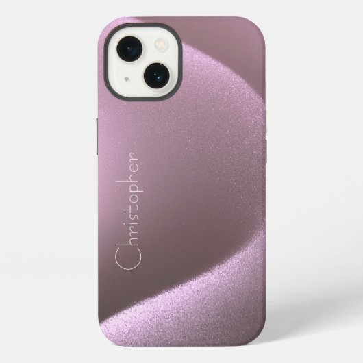 Titanium roze roestvrij staal Print iphone 15 Hoesje (Achterkant)