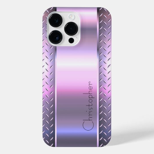 Titanium Roze Zilver Roestvrij Staal Print iPhone Hoesje (Achterkant)