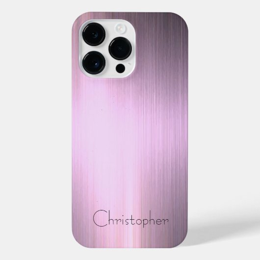 Titanium Roze Zilver Roestvrij Staal Print iPhone Hoesje (Achterkant)