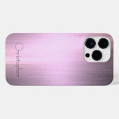 Titanium Roze Zilver Roestvrij Staal Print iPhone Hoesje (Achterkant horizontaal)