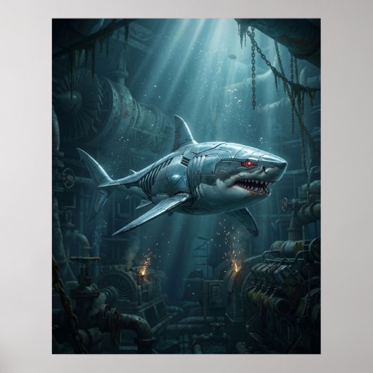 Titanium Shark Dive Poster (Voorkant)