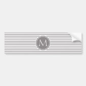 Titanium Thin Stripes Patroon en Monogram Bumpersticker (Voorkant)