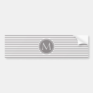 Titanium Thin Stripes Patroon en Monogram Bumpersticker