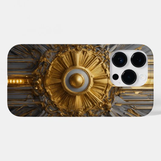 Titanium Zilver en Goud Roestvrij staal Print Case-Mate iPhone Case (Achterkant (horizontaal))