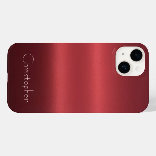Titanium Zilver en rood Roestvrij staal Metaal Case-Mate iPhone Case (Achterkant (horizontaal))