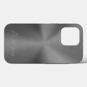 Titanium zilver grijs roestvrij staal Print Case-Mate iPhone Case (Achterkant (horizontaal))