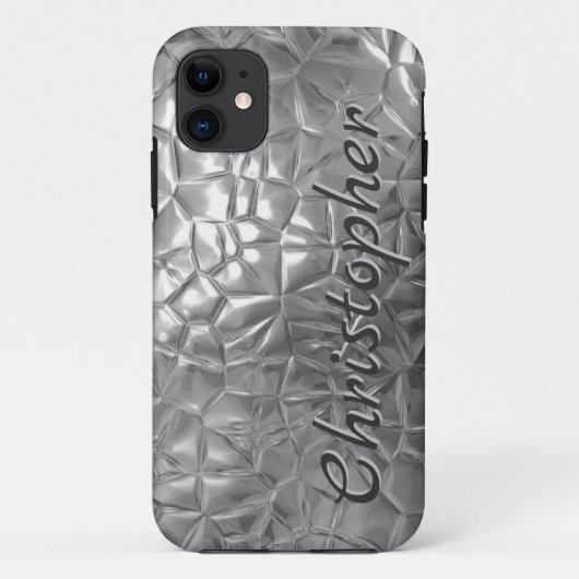 Titanium Zilver Roestvrij staal Metaal Case-Mate iPhone Case (Achterkant)