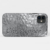 Titanium Zilver Roestvrij staal Metaal Case-Mate iPhone Case (Achterkant (horizontaal))