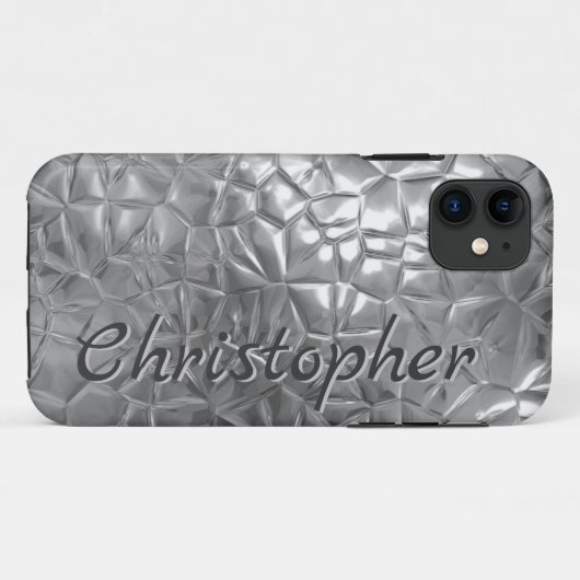Titanium Zilver Roestvrij staal Metaal Case-Mate iPhone Case (Achterkant (horizontaal))