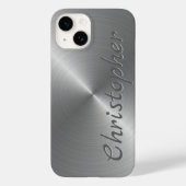 Titanium Zilver Roestvrij staal Metaal Case-Mate iPhone Case (Achterkant)