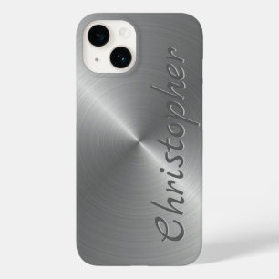 Titanium Zilver Roestvrij staal Metaal Case-Mate iPhone 14 Hoesje