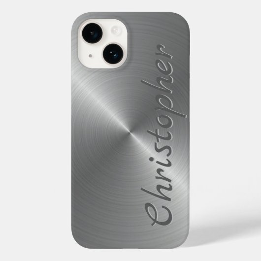 Titanium Zilver Roestvrij staal Metaal Case-Mate iPhone Case (Achterkant)