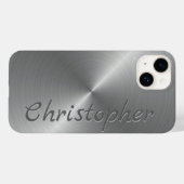 Titanium Zilver Roestvrij staal Metaal Case-Mate iPhone Case (Achterkant (horizontaal))