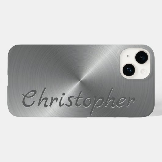 Titanium Zilver Roestvrij staal Metaal Case-Mate iPhone Case (Achterkant (horizontaal))