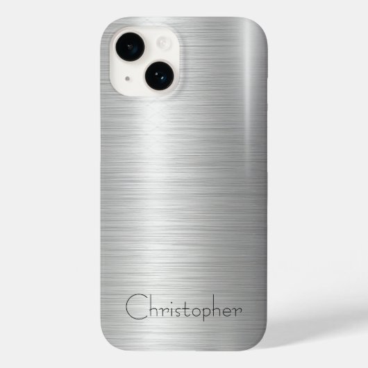Titanium Zilver Roestvrij staal Metaal Case-Mate iPhone Case (Achterkant)