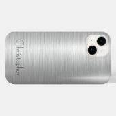 Titanium Zilver Roestvrij staal Metaal Case-Mate iPhone Case (Achterkant (horizontaal))