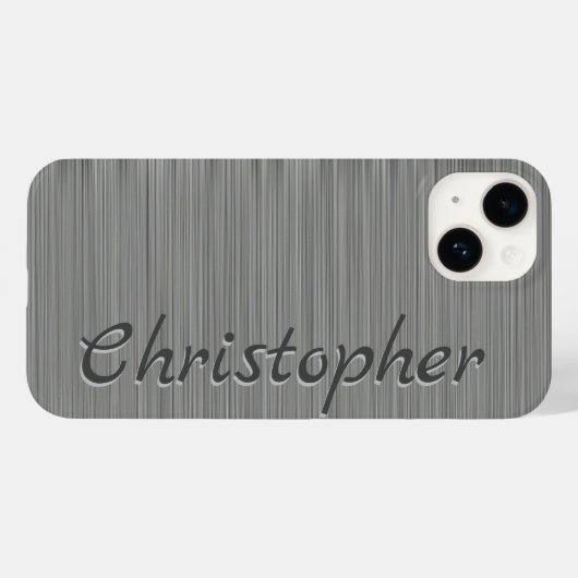 Titanium Zilver Roestvrij staal Metaal Case-Mate iPhone Case (Achterkant (horizontaal))