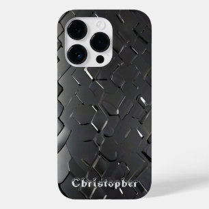 Titanium zilver roestvrij staal print Case-Mate iPhone 14 pro hoesje