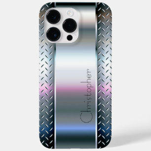 Titanium Zilver Roestvrij staal Print Case-Mate iPhone 14 Pro Max Hoesje