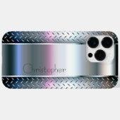 Titanium Zilver Roestvrij staal Print Case-Mate iPhone Case (Achterkant (horizontaal))