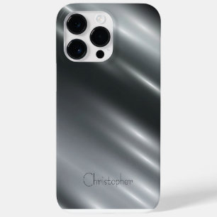 Titanium Zilver Roestvrij staal Print Case-Mate iPhone 14 Pro Max Hoesje