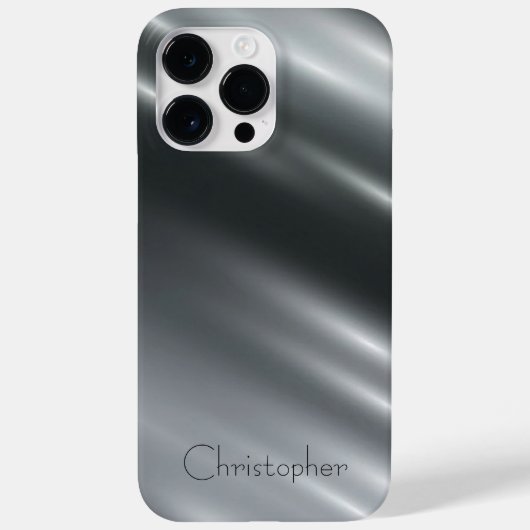 Titanium Zilver Roestvrij staal Print Case-Mate iPhone Case (Achterkant)