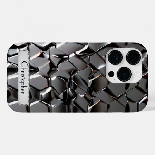 Titanium zilver roestvrij staal print Case-Mate iPhone case (Achterkant (horizontaal))