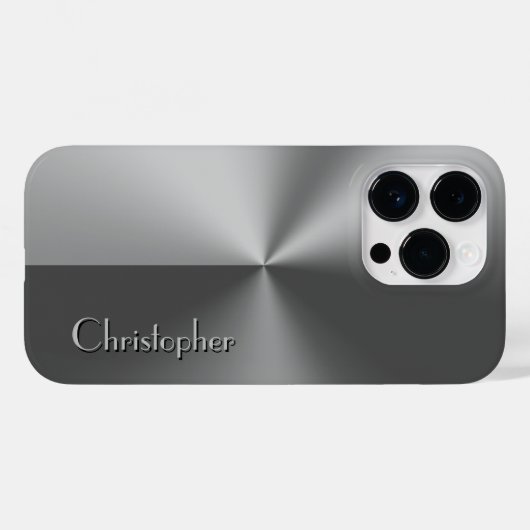 Titanium Zilver Roestvrij staal Print Case-Mate iPhone Case (Achterkant (horizontaal))