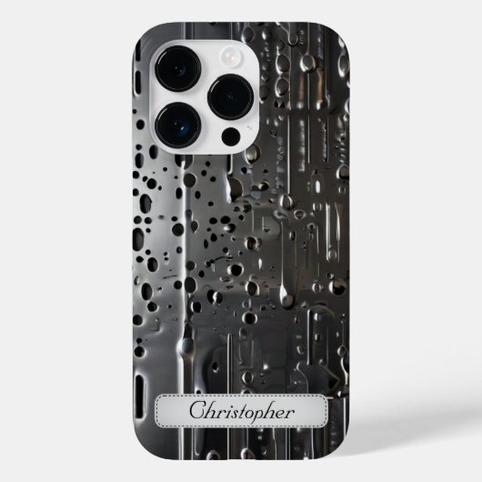 Titanium zilver roestvrij staal print Case-Mate iPhone case (Achterkant)