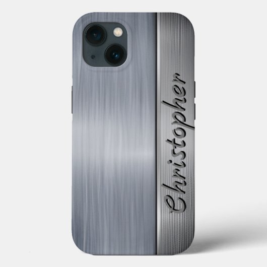Titanium Zilver Roestvrij staal Print Case-Mate iPhone Case (Achterkant)
