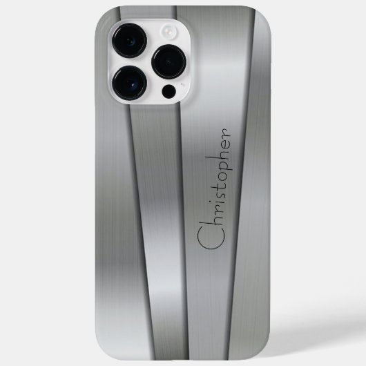 Titanium Zilver Roestvrij staal Print Case-Mate iPhone Case (Achterkant)