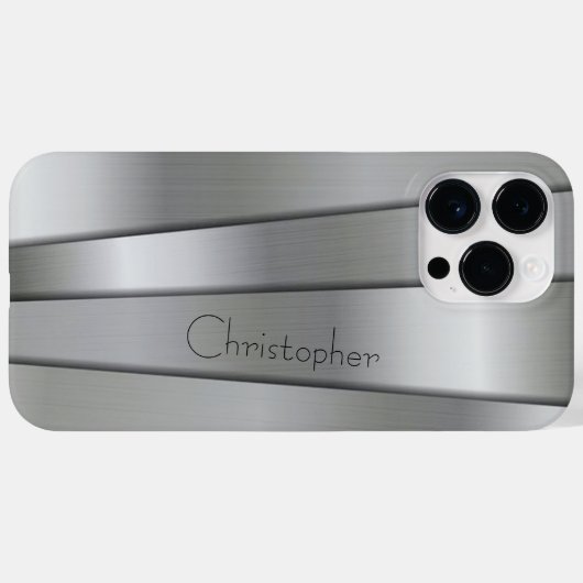 Titanium Zilver Roestvrij staal Print Case-Mate iPhone Case (Achterkant (horizontaal))