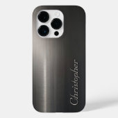 Titanium zilver roestvrij staal print Case-Mate iPhone case (Achterkant)