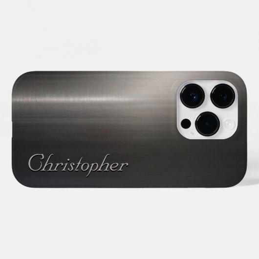 Titanium zilver roestvrij staal print Case-Mate iPhone case (Achterkant (horizontaal))