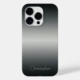 Titanium zilver roestvrij staal print Case-Mate iPhone 14 pro hoesje