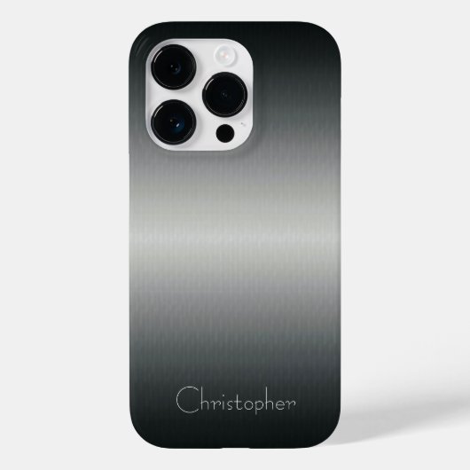 Titanium zilver roestvrij staal print Case-Mate iPhone case (Achterkant)