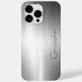 Titanium Zilver Roestvrij staal Print Case-Mate iPhone Case (Achterkant)