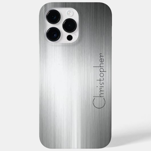 Titanium Zilver Roestvrij staal Print Case-Mate iPhone Case (Achterkant)