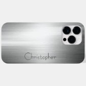 Titanium Zilver Roestvrij staal Print Case-Mate iPhone Case (Achterkant (horizontaal))