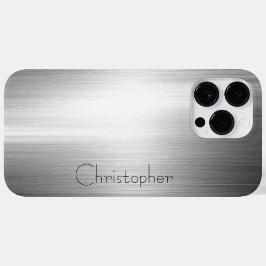 Titanium Zilver Roestvrij staal Print Case-Mate iPhone Case (Achterkant (horizontaal))