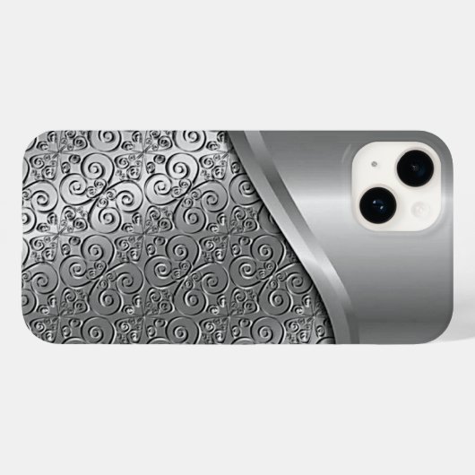 Titanium Zilver Roestvrij Staal Print iphone 15 Case-Mate iPhone Case (Achterkant (horizontaal))