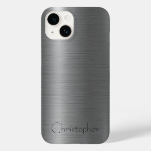 Titanium Zilver Roestvrij Staal Print iphone 15 Case-Mate iPhone 14 Hoesje