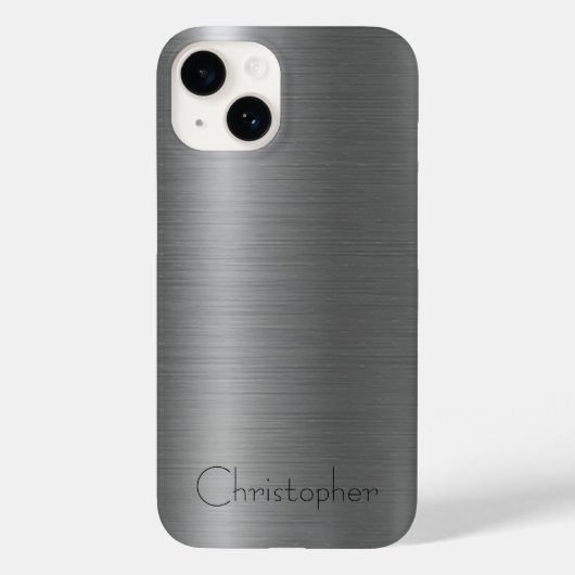 Titanium Zilver Roestvrij Staal Print iphone 15 Case-Mate iPhone Case (Achterkant)