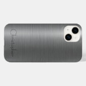Titanium Zilver Roestvrij Staal Print iphone 15 Case-Mate iPhone Case (Achterkant (horizontaal))